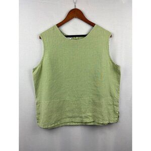 Women’s Dream Size Large Pale Green Linen Tank Blouse